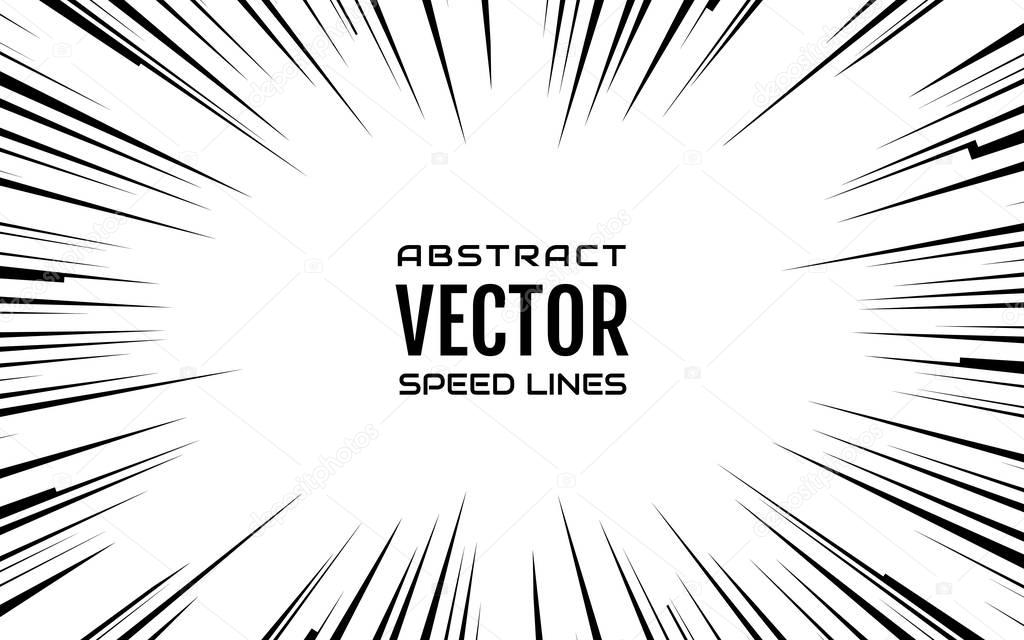 Black Comic Radial Speed Lines On White Base In 16 10 Ratio