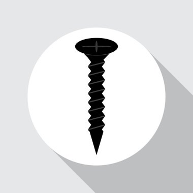 Oluk ile dübel simgesi. Vida sembolü. Tespitleme elemanı. Vektör