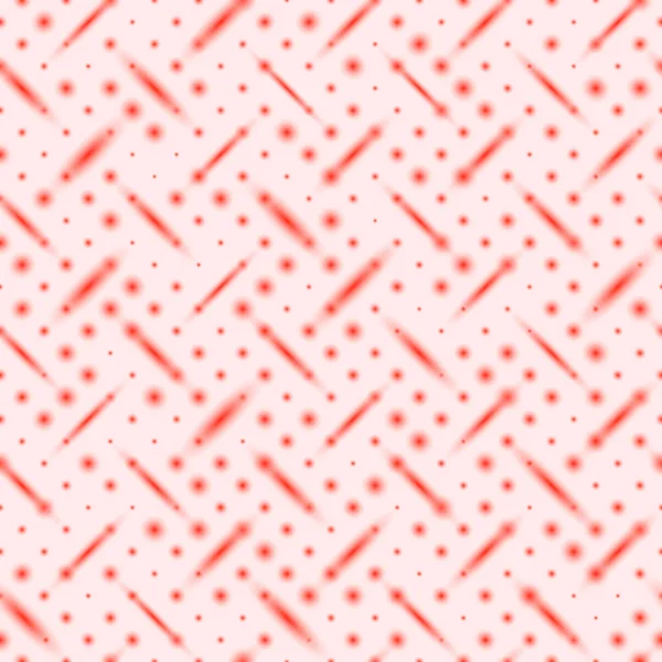 Nahtlose Muster, wie Metall, von diagonalen Reihen, von verschwommenen roten Kugeln und Ovalen unterschiedlicher Größe. einfachen endlosen gestreiften Hintergrund. regelmäßige stilvolle geometrische grafische Textur. Wiederholung gepunkteter Basis — Stockfoto