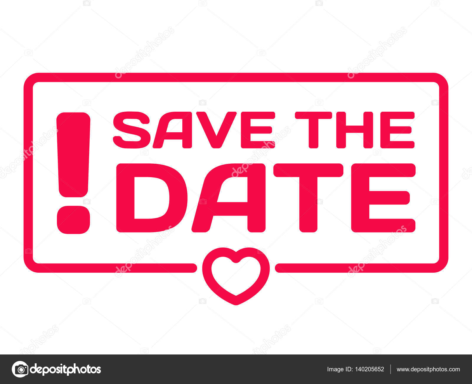Save The Date Badge With Heart Icon Flat Vector Illustration On