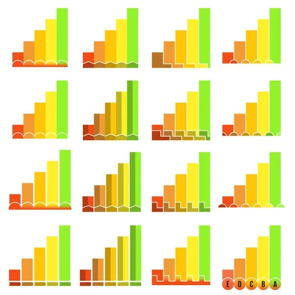 Histogramlar sıradışı farklı tarzlarda kümesi. Grafik şablonu. Renkli infographics öğeleri. Vektör — Stok Vektör