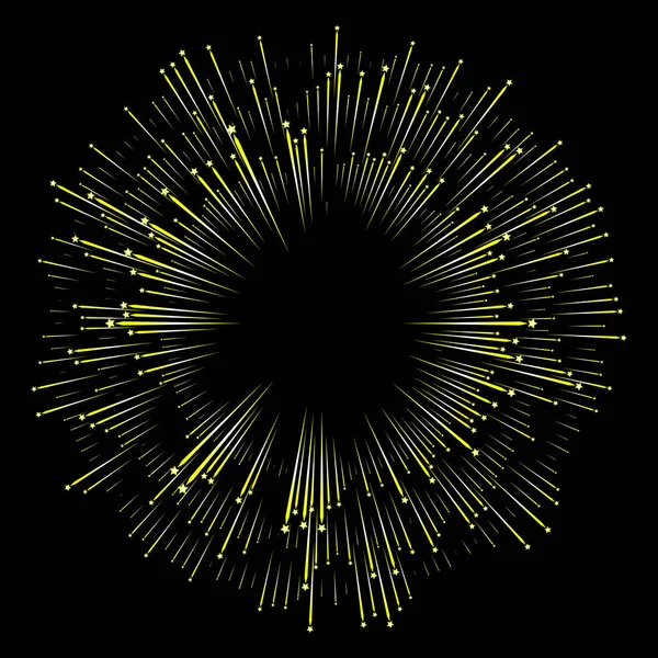 Neon snelheid lijnen, gele kleurovergang. Heldere flits, effect power explosie. Feestelijke illustratie. Ontwerp-element. Vector — Stockvector