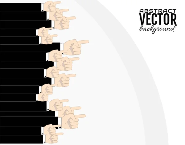 Sfondo astratto da mani maschili di uomo d'affari con indice. Elemento di design, pubblicità, vendita. Vettore — Vettoriale Stock