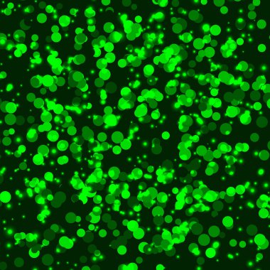 Birçok düşen küçük konfeti adet arka plan sihirli yeşil ışık. Vektör