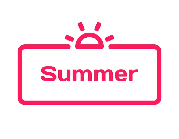 Καλοκαίρι προτύπου φούσκα παράθυρο διαλόγου σε επίπεδη στυλ σε λευκό φόντο. Βάση με εικονίδιο με τον ήλιο για διάφορες λέξη του οικοπέδου. Σφραγίδα για προσφορές για κάρτες, πανό, ετικέτες, σημειώσεις, άρθρο στο blog. Διάνυσμα — Διανυσματικό Αρχείο