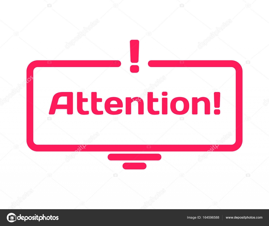 Attention Template Dialog Bubble In Flat Style On White Background Basis With Exclamation Point Icon For Various Word Of Plot Stamp For Quotes To Cards Banners Labels Notes Blog Article Vector