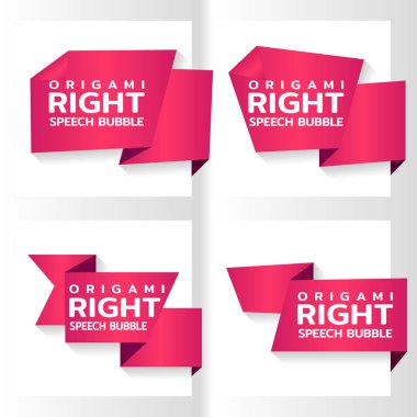 Origami kağıt afiş yan etiketi için pembe. Katalog fiyat etiketi şablonu. Renk sopa dükkanı için. Vektör