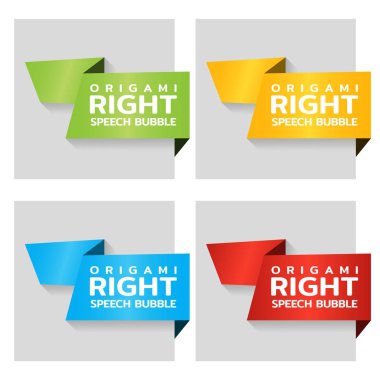 Origami kağıt afiş yan etiketi için. Katalog fiyat etiketi şablonu. Renk sopa dükkanı için. Vektör
