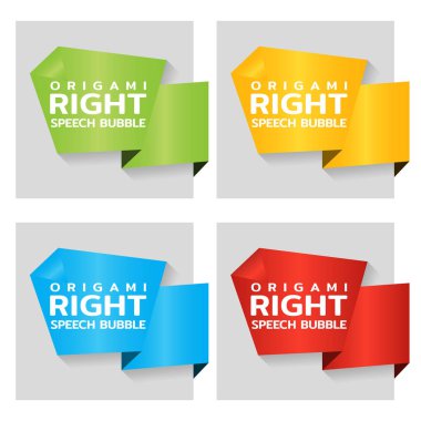 Origami kağıt afiş yan etiketi için. Katalog fiyat etiketi şablonu. Renk sopa dükkanı için. Vektör