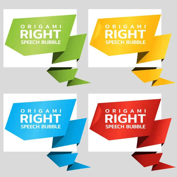 Origami açı kağıt afiş konuşma balonu severim. Katalog fiyat etiketi şablonu. Renkli çıkartmalar. Vektör