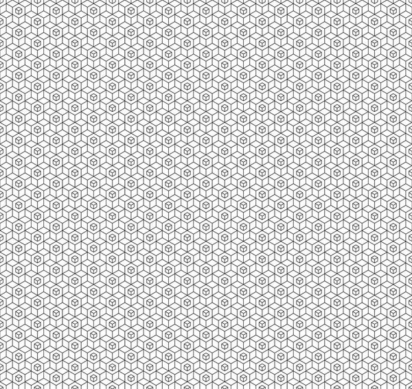 Abstracte geometrische kubus naadloze patroon. Eenvoudige minimalistische vormgeving achtergrond, stof sieraad. Vectorillustratie — Stockvector