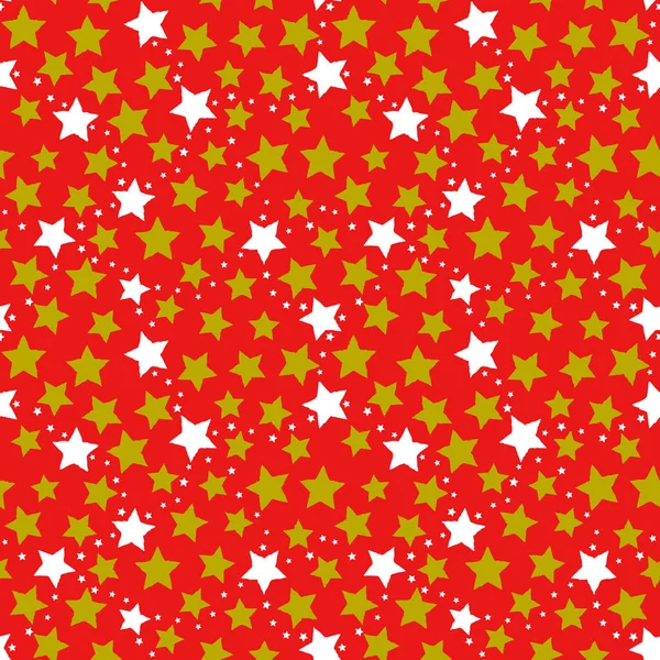 Fundo vermelho sem costura abstrato com estrelas. Padrão para tecido ou roupa. Vetor — Vetor de Stock