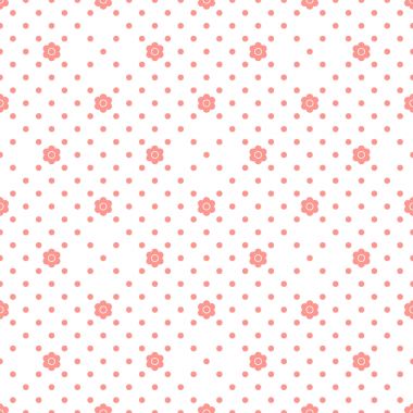 Nokta kılavuz ve çiçeklerle kesintisiz geometrik desen. Vektör çizim