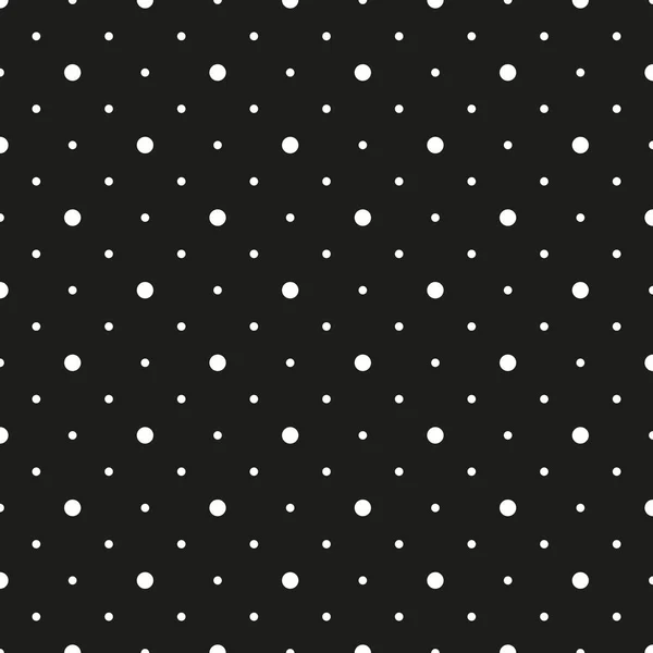 Nahtloses geometrisches Muster mit weißem Punktraster auf schwarzem Hintergrund. Vektorillustration — Stockvektor