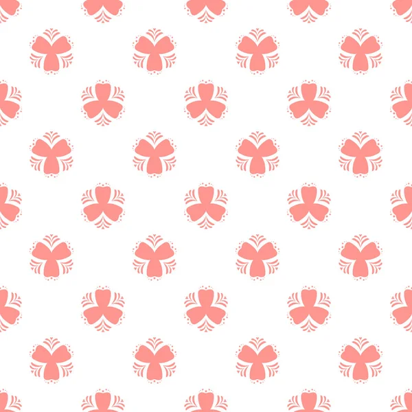 Padrão geométrico sem costura com ornamento de flor rosa abstrato. Ilustração vetorial — Vetor de Stock