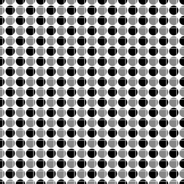 Diğer daireler satırlarının tabloya göre kestiği, soyut Dikişsiz desen. Basit siyah beyaz geometrik doku kumaş ya da giyim için. Vektör