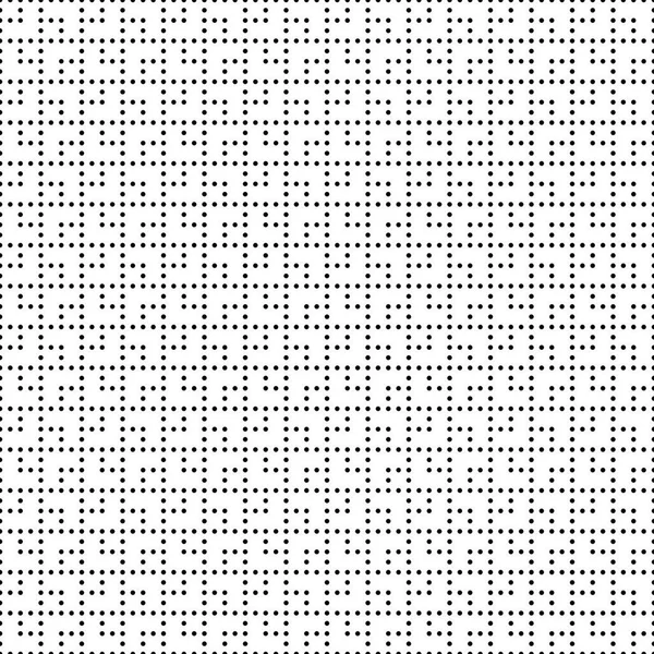 Sorunsuz tek renkli noktalar kareden oluşan bir kılavuz deseni. Basit siyah beyaz geometrik doku kumaş ve giyim. Vektör