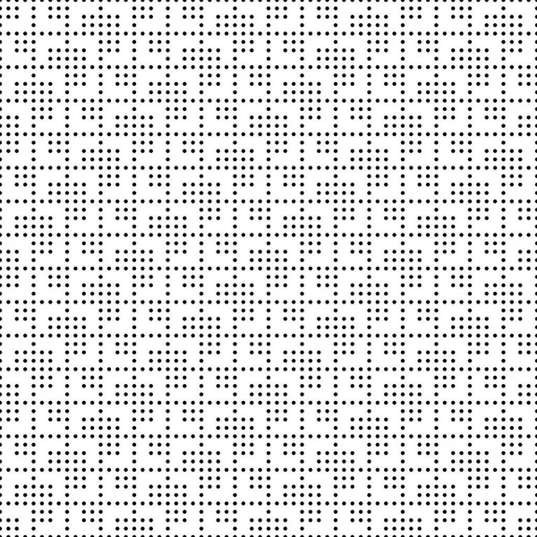 Sorunsuz tek renkli noktalar kareden oluşan bir kılavuz deseni. Basit siyah beyaz geometrik doku kumaş ve giyim. Vektör