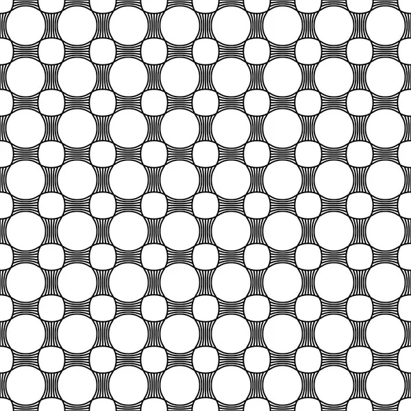 Abstraktes, nahtloses geometrisches Muster mit Webornamenten. Einfache schwarz-weiße lineare, gewellte Streifen. Vektor — Stockvektor