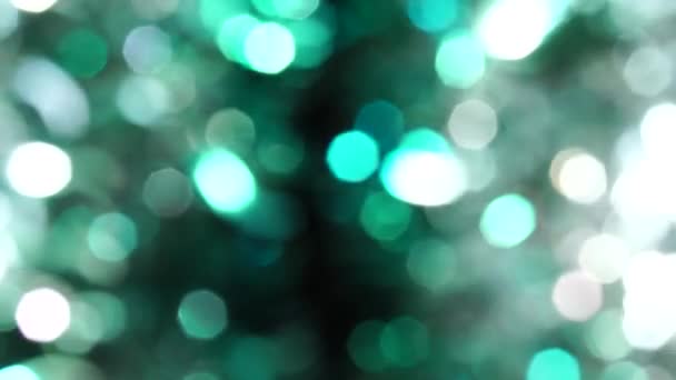 Magico Sfondo Astratto Lucido Con Argento Verde Bokeh Sfocato Bellissimo — Video Stock