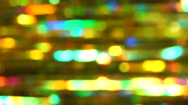 Fondo Brillante Horizontal Abstracto Oropel Con Bokeh Desenfocado Dorado Hermoso — Vídeos de Stock