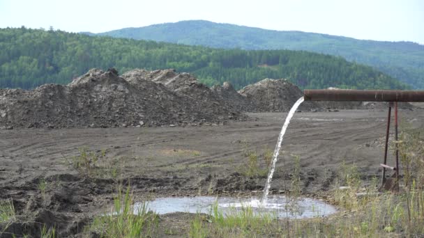 Rejet Eaux Usées Tas Cendres Scories Décharge Cendres Énergie Thermique — Video