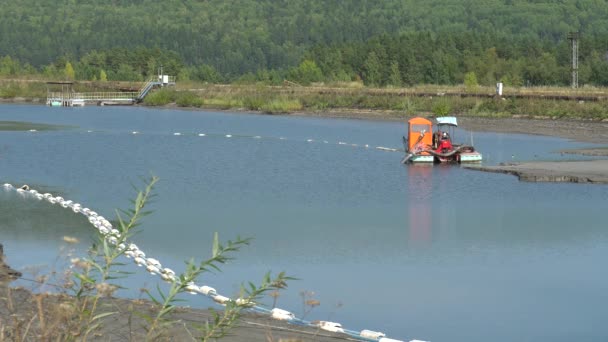 Uitzicht Afvalwater Meer Bij Asstortplaats Van Thermische Energie Probleem Van — Stockvideo