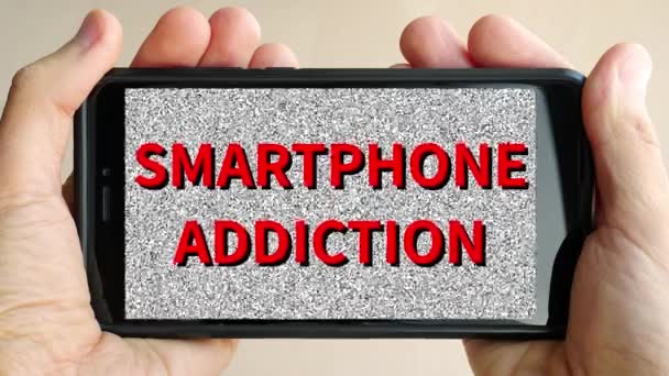 Social Issue Smartphones Addiction Smartphone Noisy Screen Hands Concept Gadgets — Stock Video