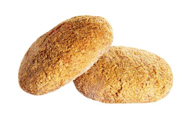 Beyaz arka planda yulaflı kurabiyeler. Vejetaryen diyeti ev yapımı lezzetli hamur işleri. Paketleme tasarımı için. Kapat.