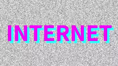 - İnternet. Gürültülü eski ekranda bir sorun varmış. Vhs paraziti devrede. Klasik animasyon arka planı. 4k video kaydı