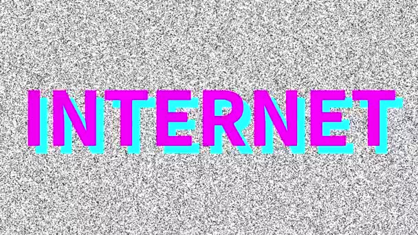 Internet Parola Problema Schermo Vecchio Rumoroso Interferenze Vhs Loop Sfondo — Video Stock