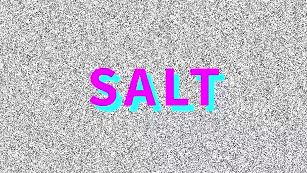 Salt Word Food Problem Noisy Old Screen Looping Vhs Interference — Stock Video