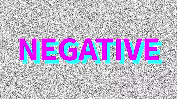 Negative Word Man Problem Noisy Old Screen Looping Vhs Interference — Stock Video