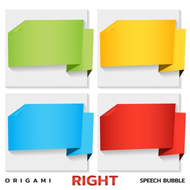 Origami kağıt afiş tarafı için. Katalog fiyat etiketi şablonu. Renkli çıkartmalar. Vektör