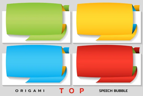Origami papper banners för toppen. Prislapp mall för katalog. Färg klistermärken. Vektor — Stock vektor