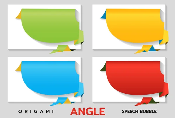 Origami vinkel papper banners. Prislapp mall för katalog. Färg klistermärken. Vektor — Stock vektor