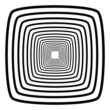 Basit geometrik şekilli soyut 3d arkaplan. Beyaza izole edilmiş derin stilize kare tasarım elementleri. Vektör