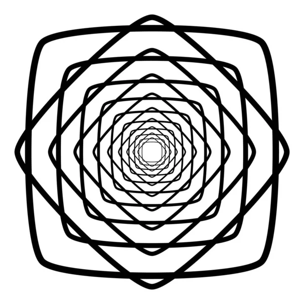 概要単純な幾何学的図形を持つ3次元背景。白に隔離された深い様式化された正方形の設計要素を行く。ベクトル — ストックベクタ