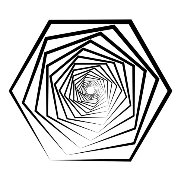 Abstract 3D achtergrond met eenvoudige geometrische figuur. Draaide gestileerde zeshoek design elementen geïsoleerd op wit. Vector — Stockvector