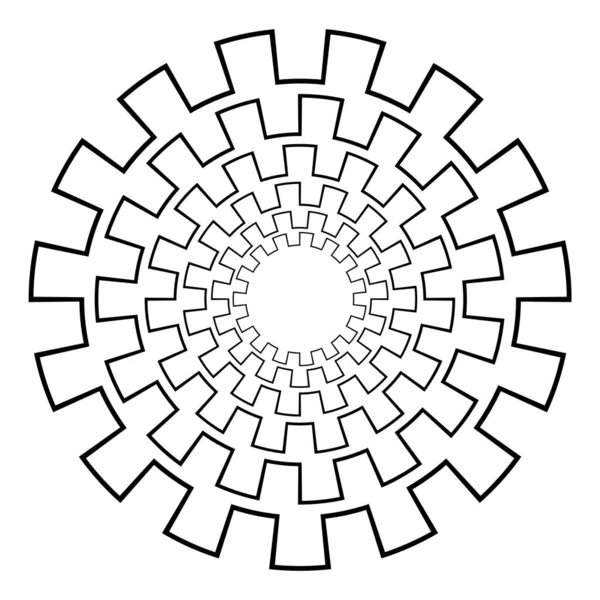 Fond 3D abstrait avec figure géométrique. Va tunnel stylisé profond, mandala, éléments de conception sur blanc. Vecteur — Image vectorielle