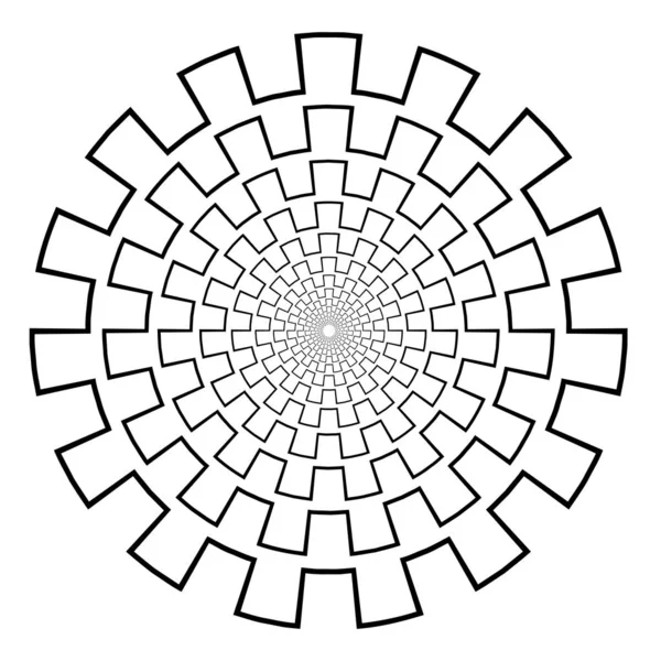 Streszczenie tła 3D z figurą geometryczną. Głęboko stylizowany tunel, mandala, elementy konstrukcyjne na białym. Wektor — Wektor stockowy