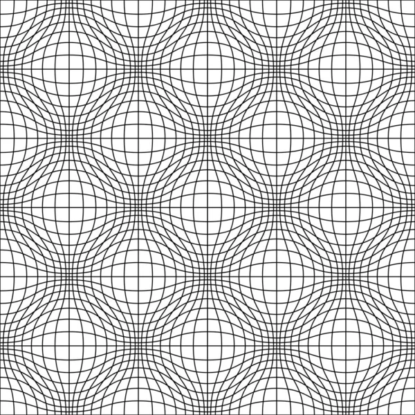 Abstraktes Nahtloses Geometrisches Muster Mit Webornamenten Einfache Schwarz Weiße Lineare — Stockvektor