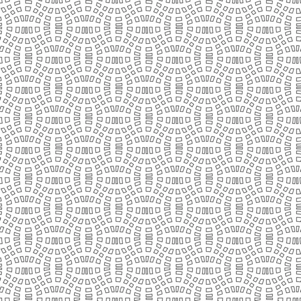 織りの装飾が施されたシームレスな幾何学模様 シンプルな黒と白の線状の波状の縞模様 網が歪んで見える ベクターイラスト — ストックベクタ