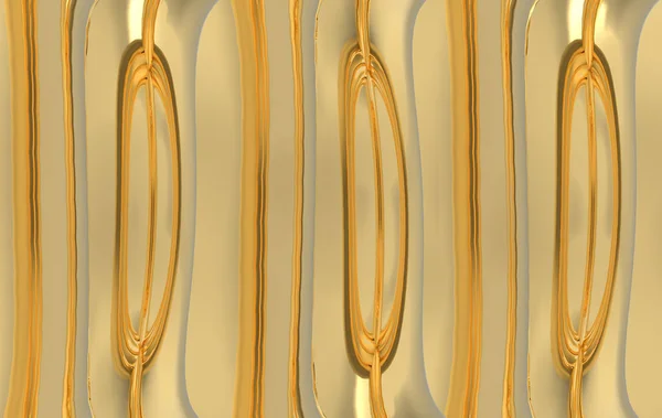 3Dレンダリング 豪華な黄金の曲線の表面のデザインの壁の背景 — ストック写真