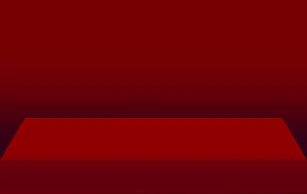 Рендеринг Пустой Пустой Красный Квадратный Пол Сцене Градиентным Фоном Стены — стоковое фото