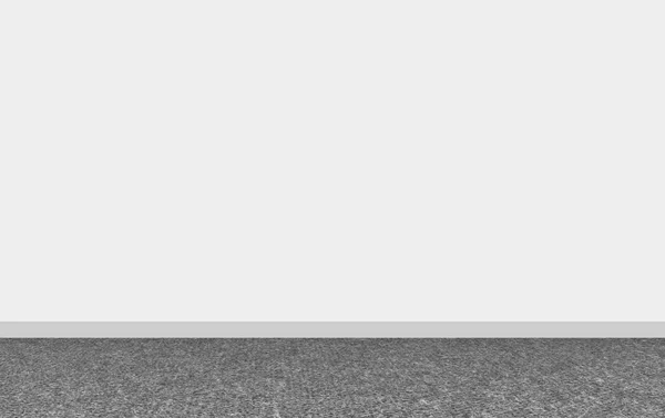 Απόδοση Μοντέρνο Σκούρο Χαλί Δάπεδο Άδειο Λευκό Τοίχο Φόντο — Φωτογραφία Αρχείου