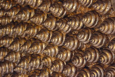 Tayland Buda heykeli duvar arka planında saç parçası..