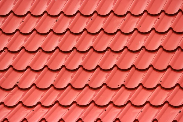 泰国红陶瓷屋顶墙背景 — 图库照片