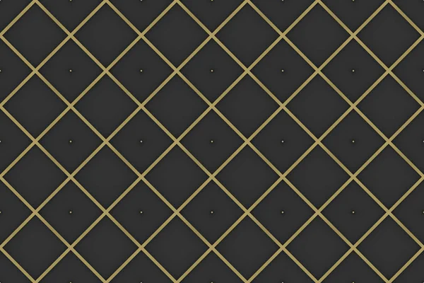 Rendering Seamless Modern Luxurious Golden Square Grid Pattern Wall Background — Stock Photo, Image