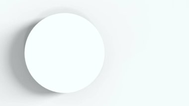 3D görüntüleme. Basit boş beyaz daire podyum sahne arkaplanının üst görünümü.